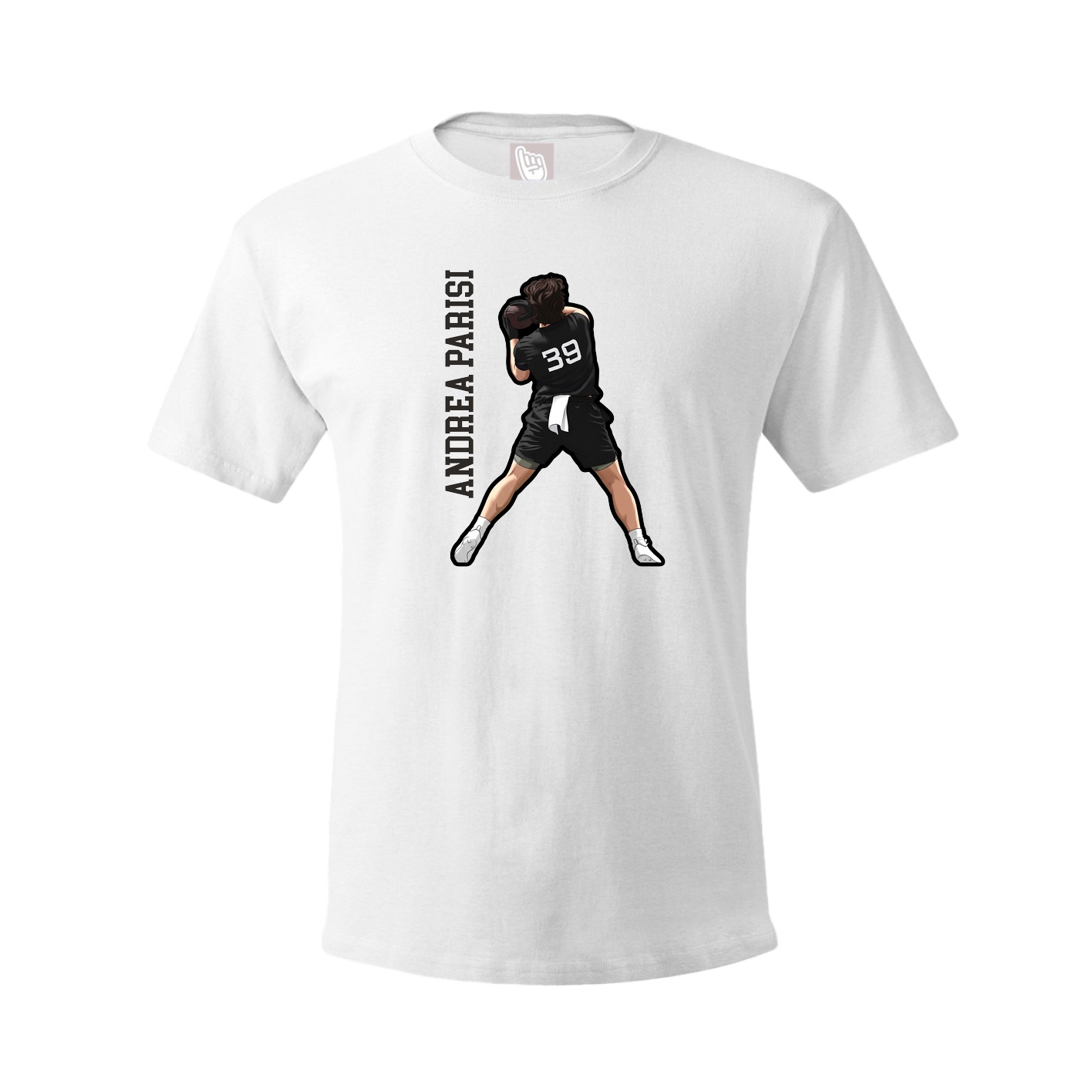 Youth Tee — Name Vertical in White