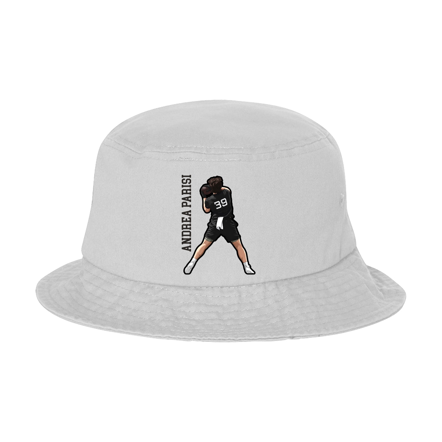 Bucket Cap — Name Vertical in White