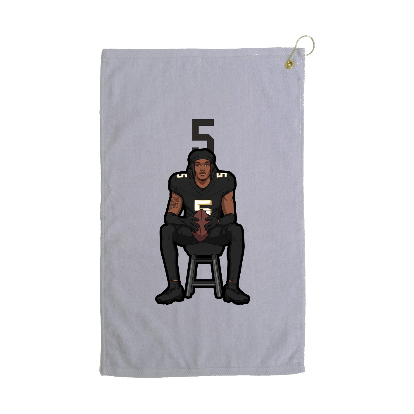 Golf Towel — Number Top in Grey