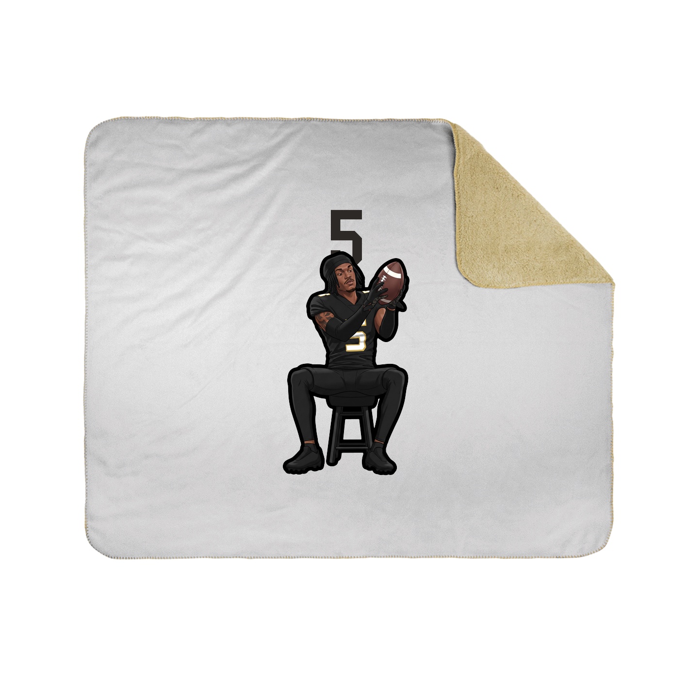 Throw Blanket — Number Top in White