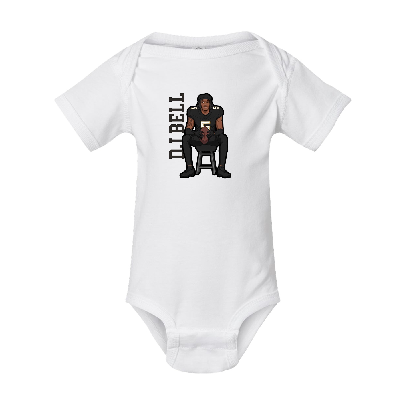 Baby Onesie — Name Vertical in White