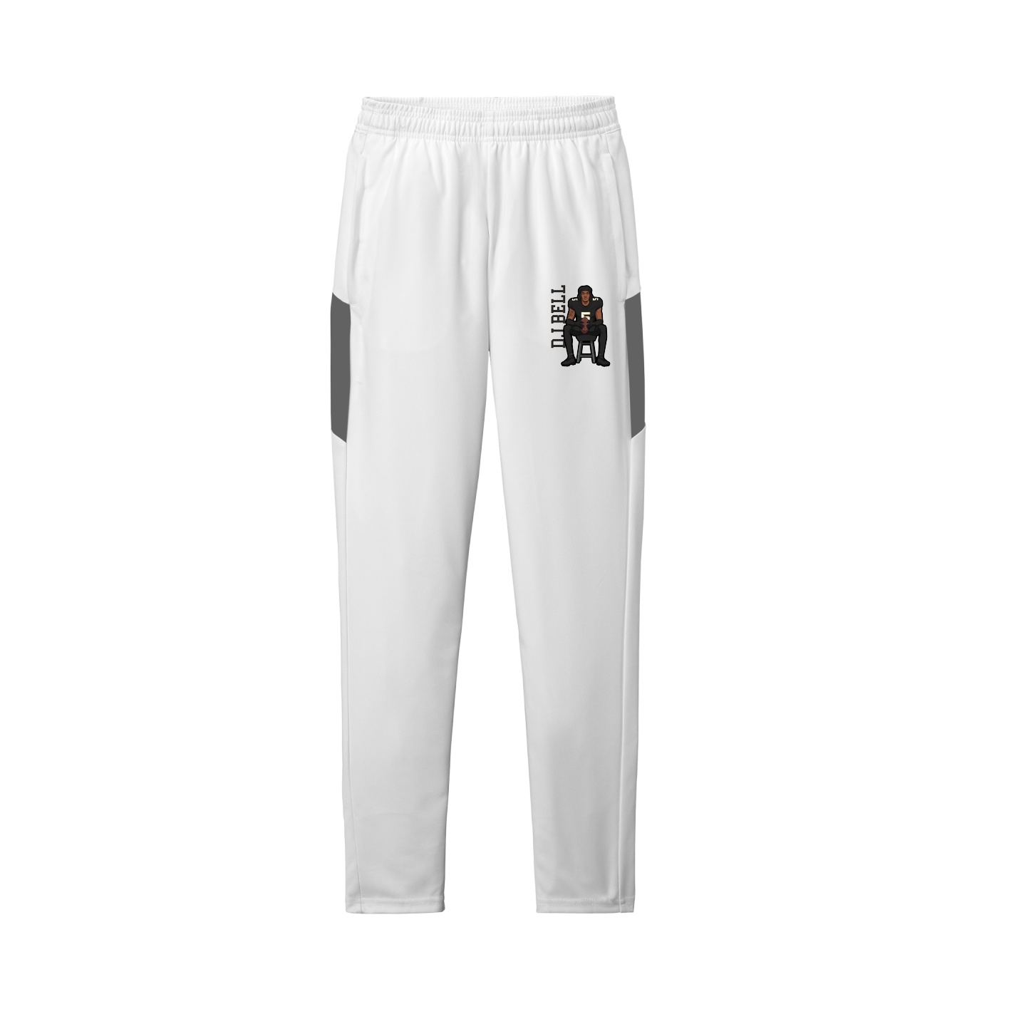 Team Travel Pant — Name Vertical in White/Grey