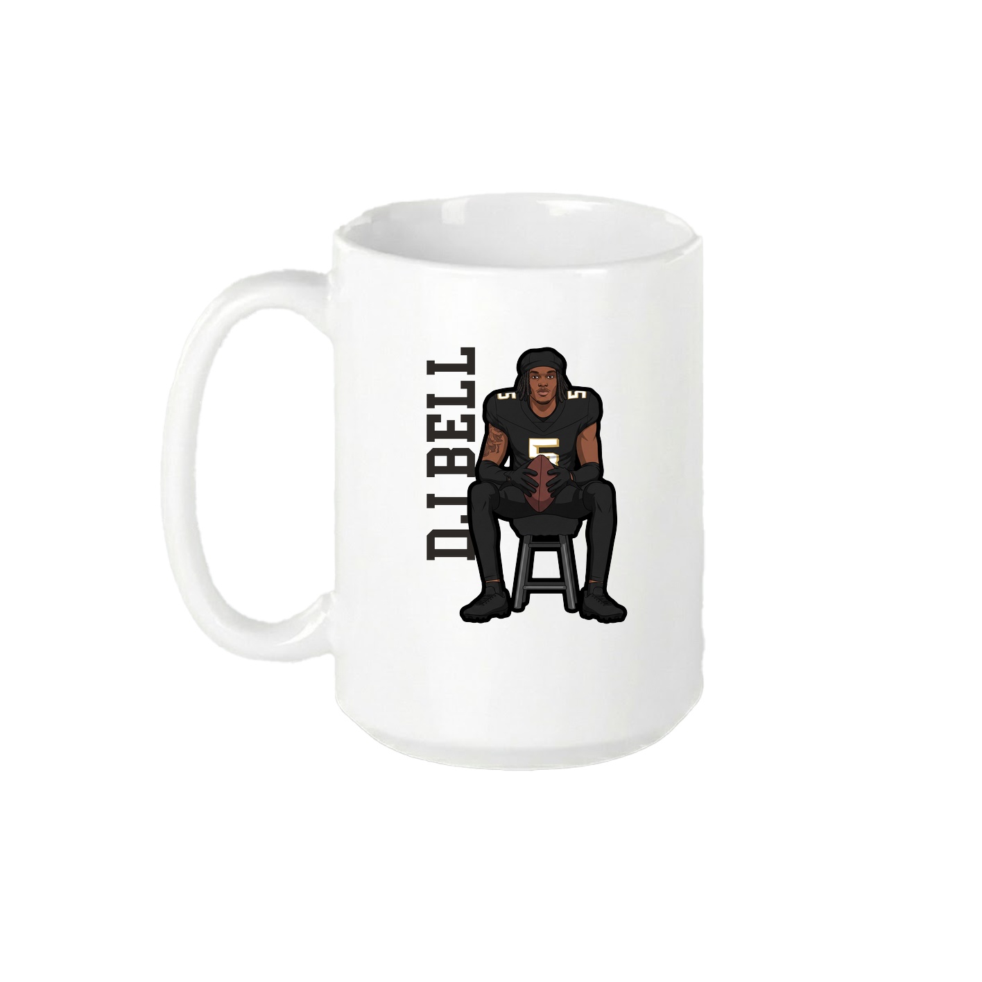 15oz Coffee Mug — Name Vertical in White