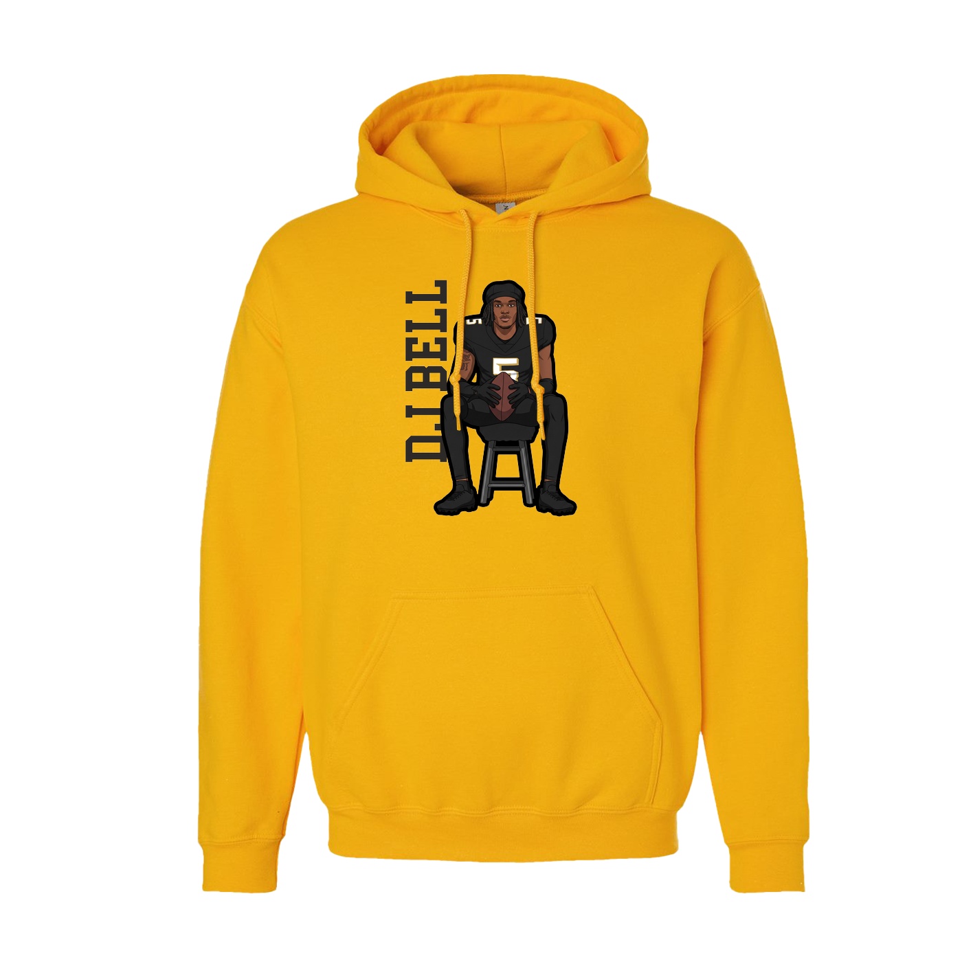 Youth Hoodie — Name Vertical in Gold