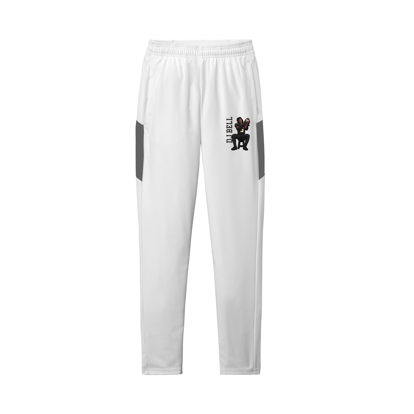 Team Travel Pant — Name Vertical in White/Grey