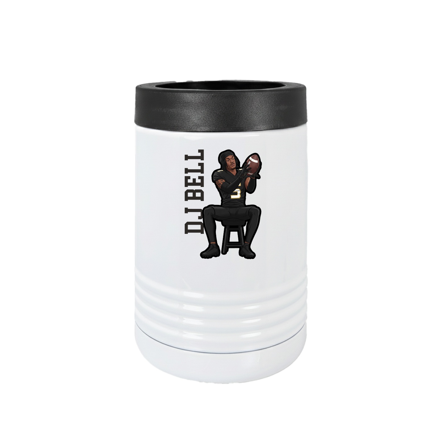Beverage Holder — Name Vertical in White