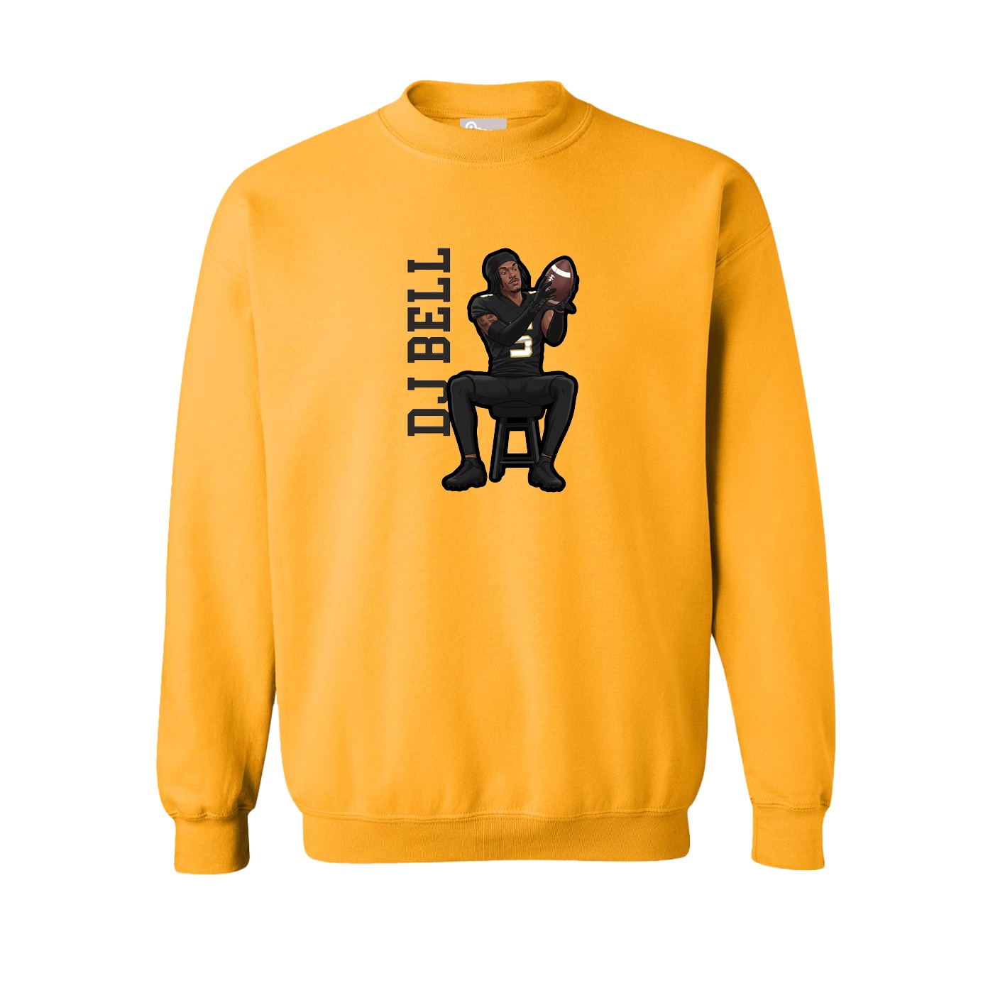 Fleece Crew — Name Vertical in Gold