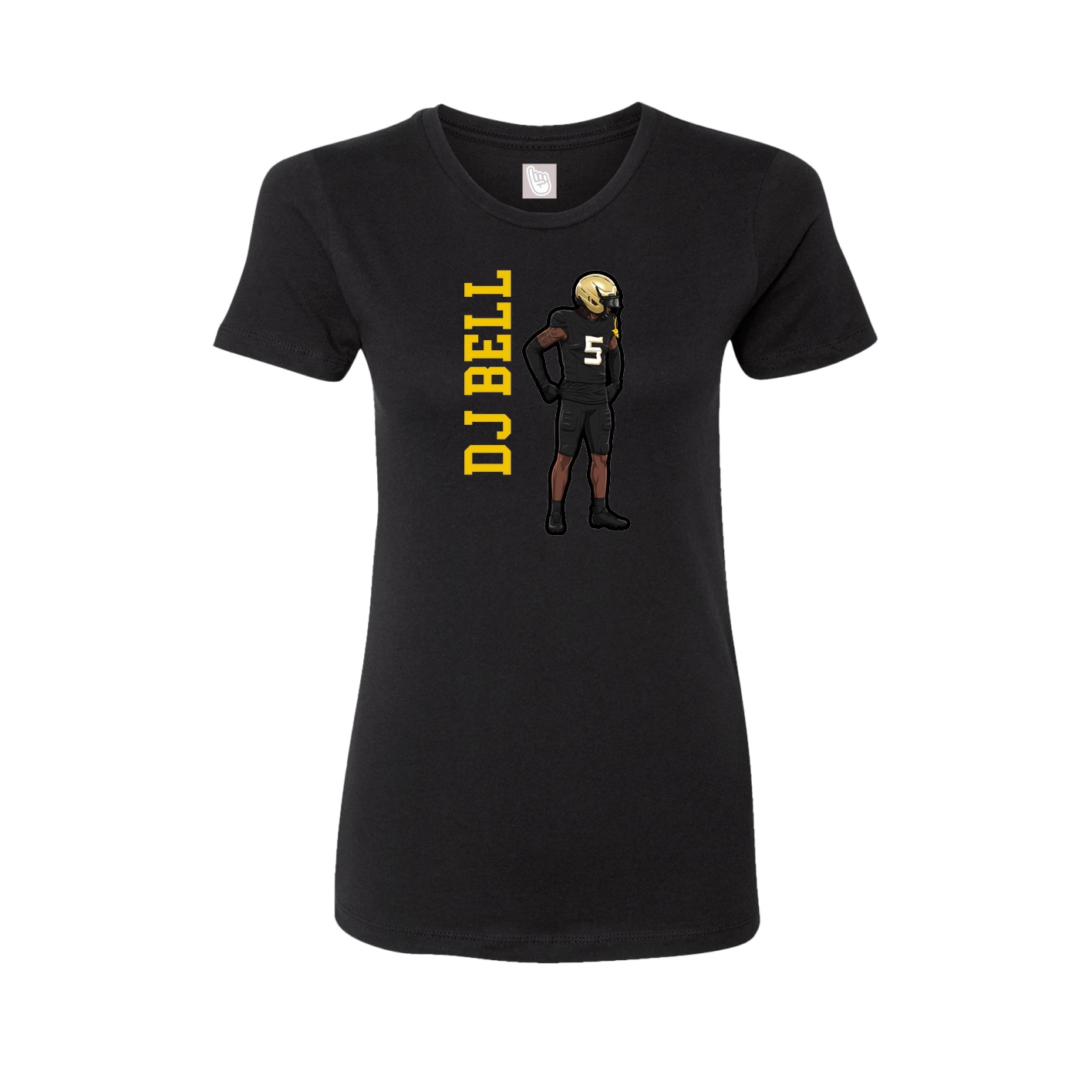 Womens Tee — Name Vertical in Black
