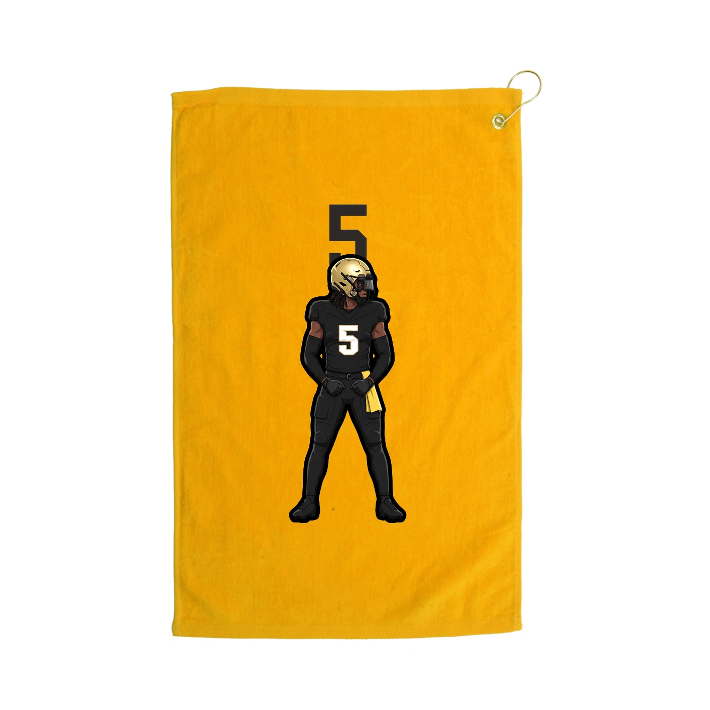 Golf Towel — Number Top in Gold