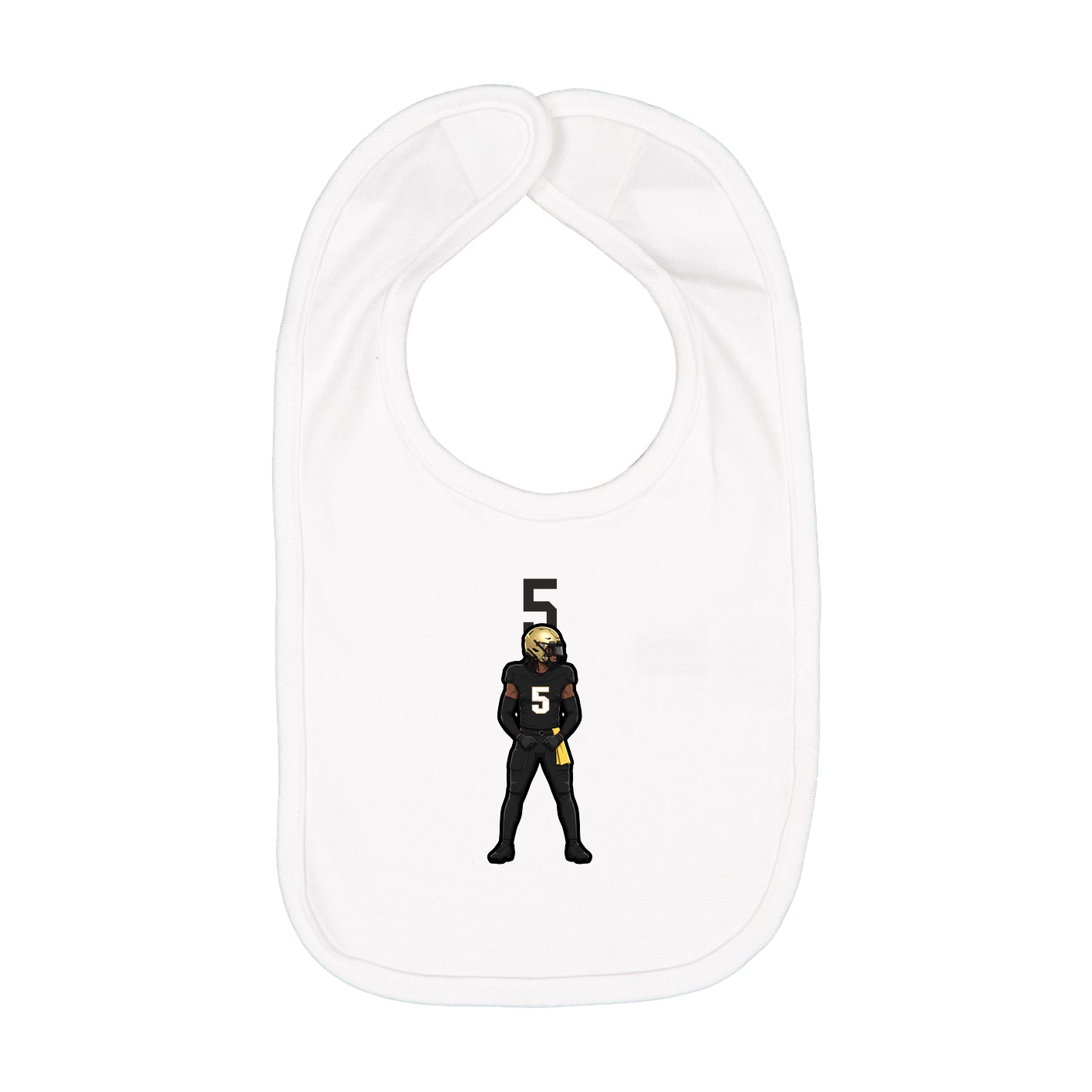Infant Bib — Number Top in White