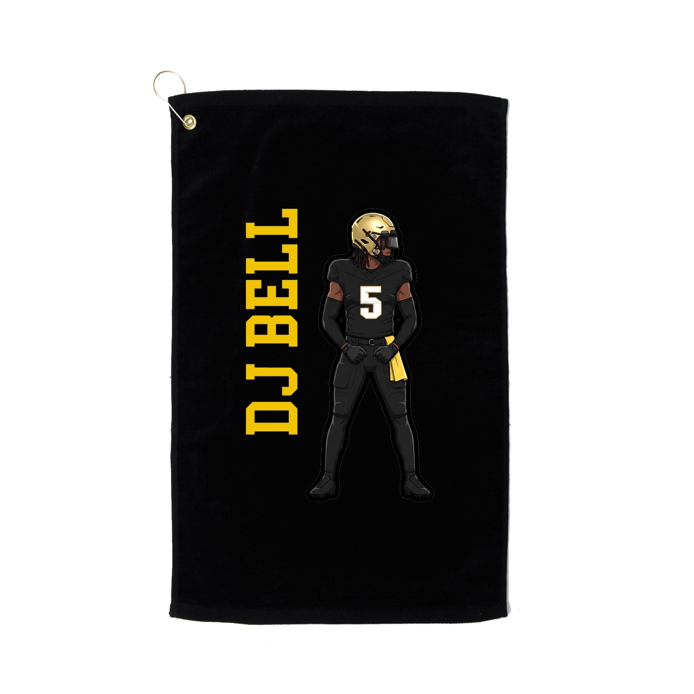 Golf Towel — Name Vertical in Black