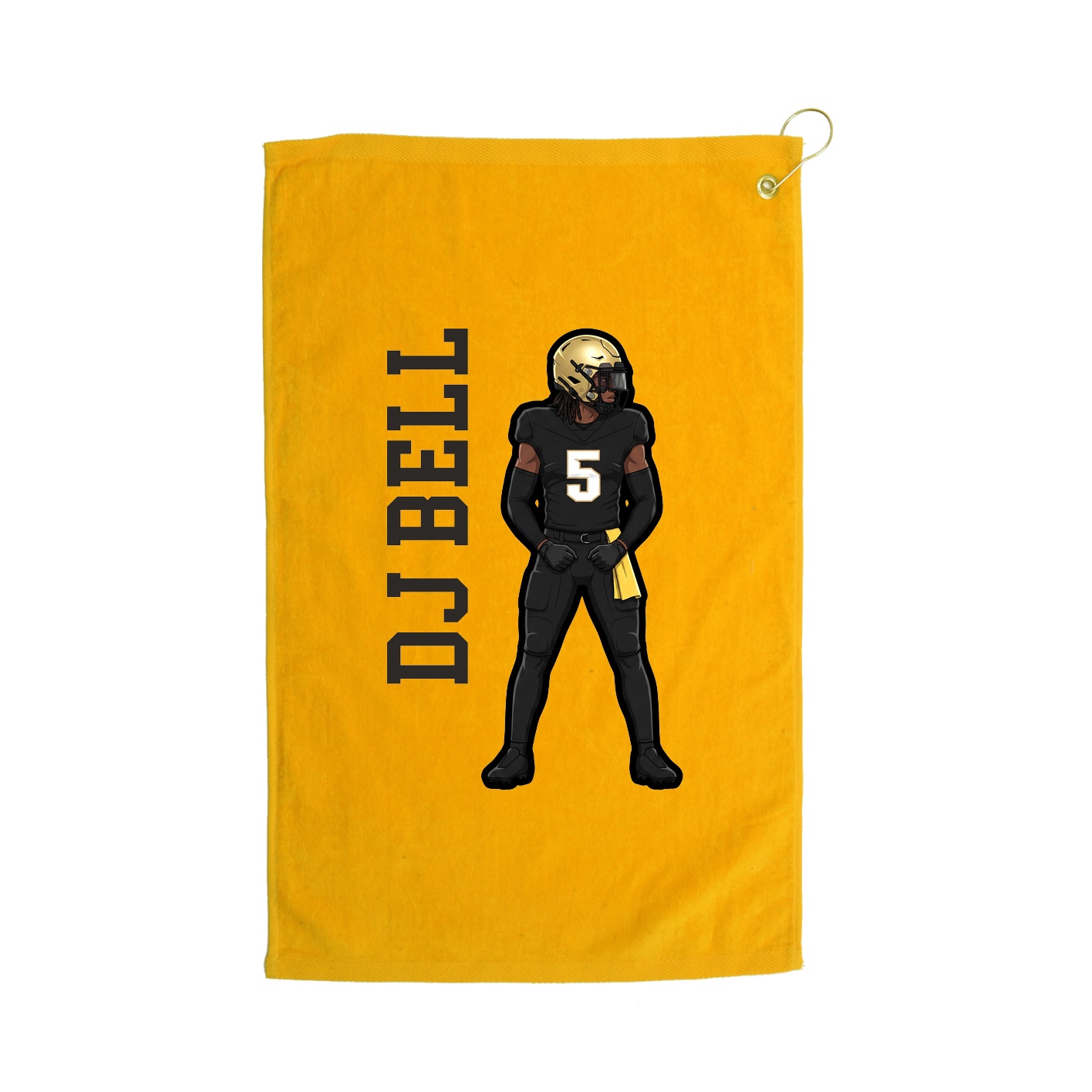 Golf Towel — Name Vertical in Gold