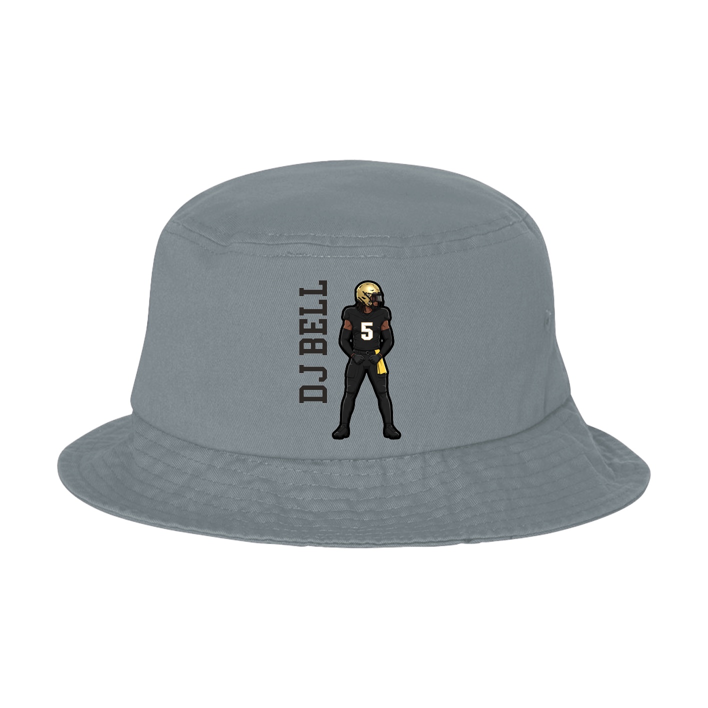 Bucket Cap — Name Vertical in Grey