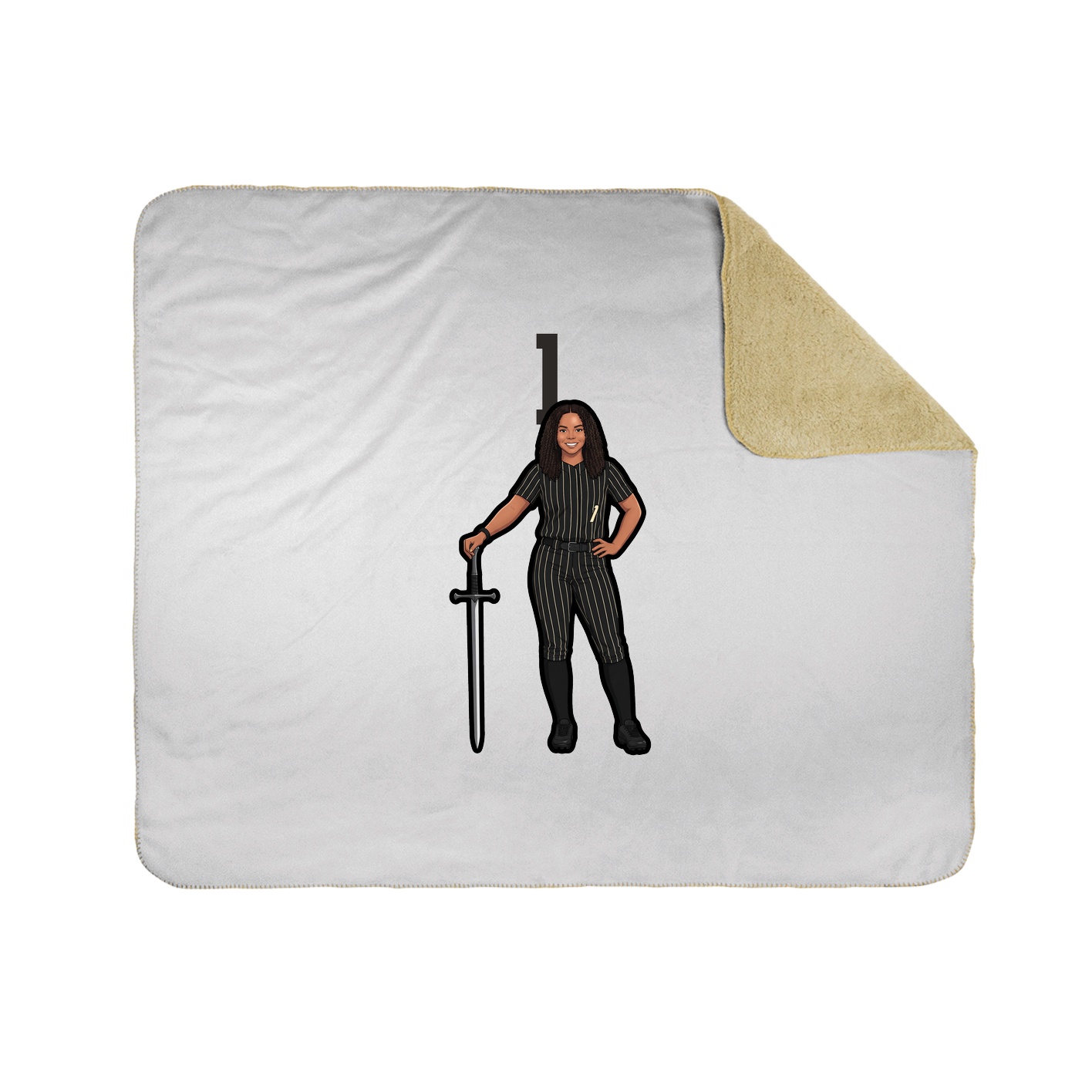 Throw Blanket — Number Top in White