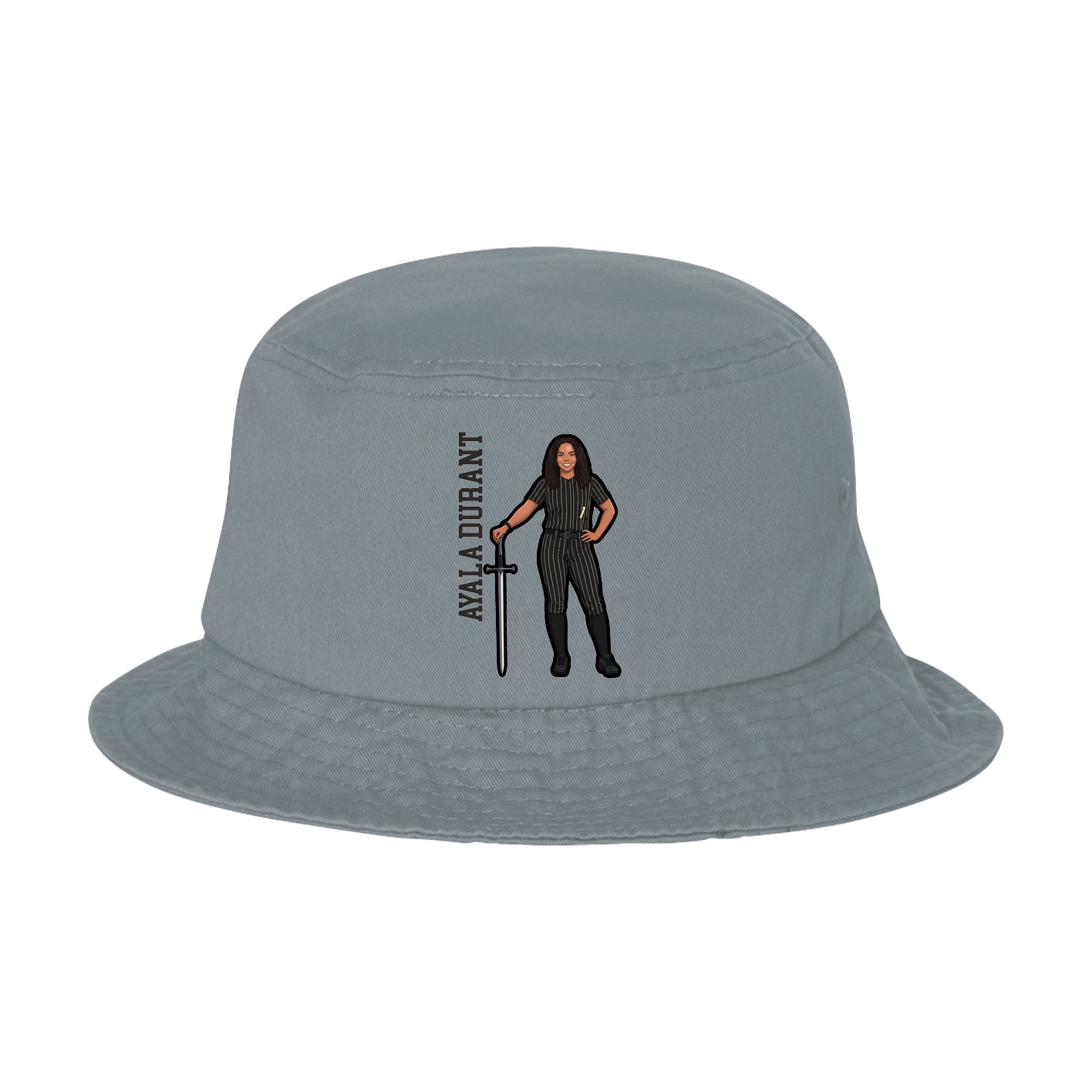 Bucket Cap — Name Vertical in Grey