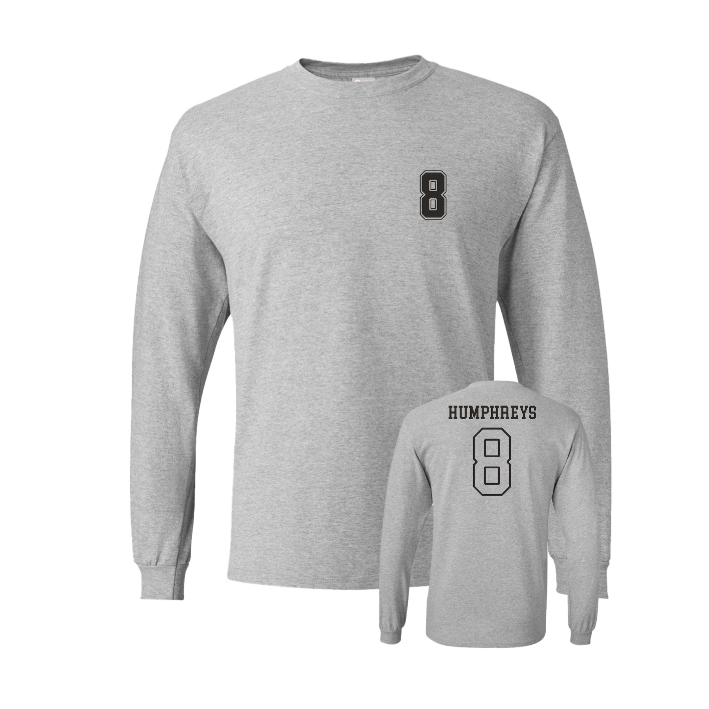 Long Sleeve Tee — Chest Back in Grey