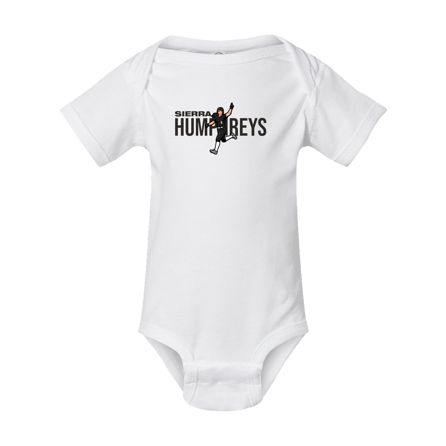 Baby Onesie — Player Name in White