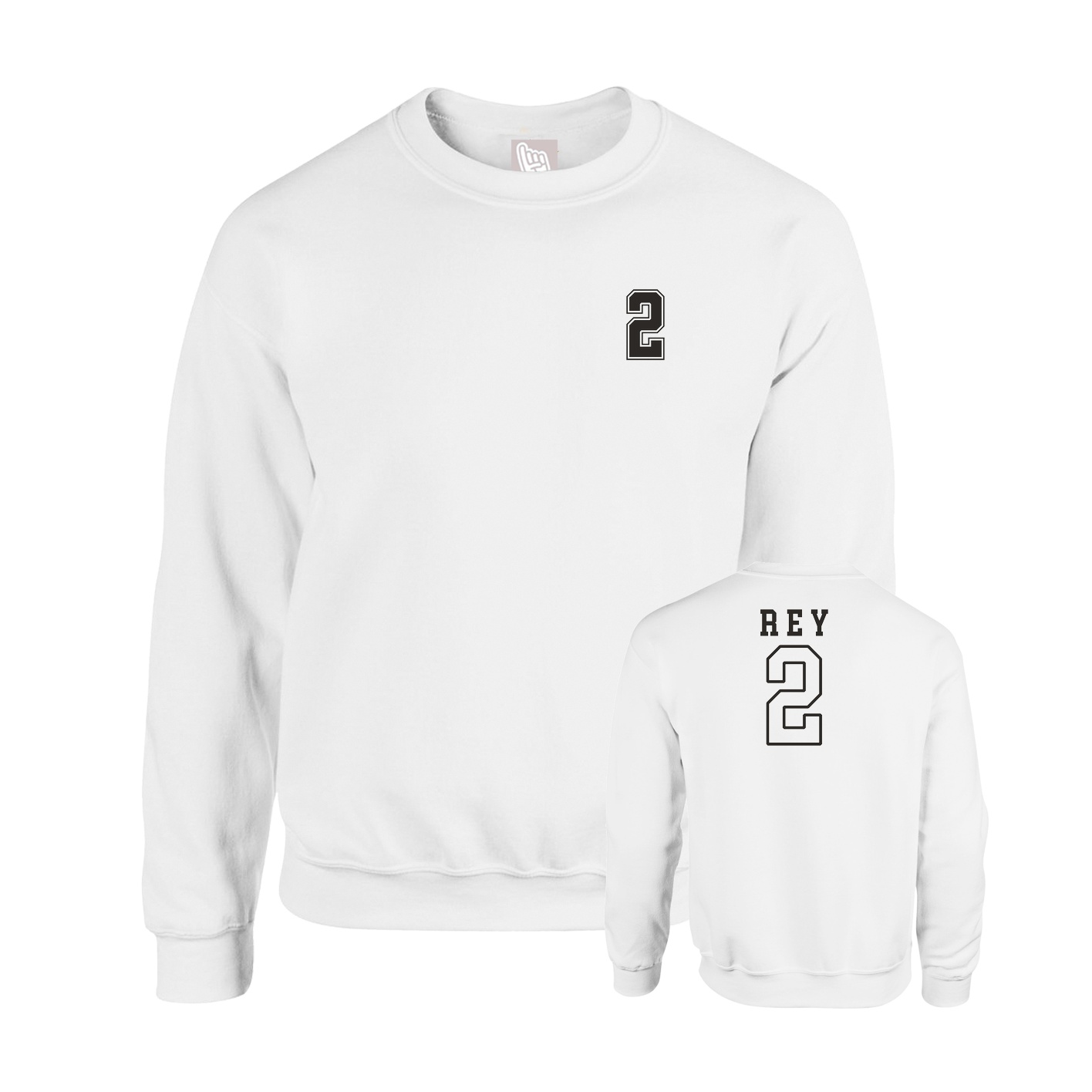 Fleece Crew — Chest Back in White