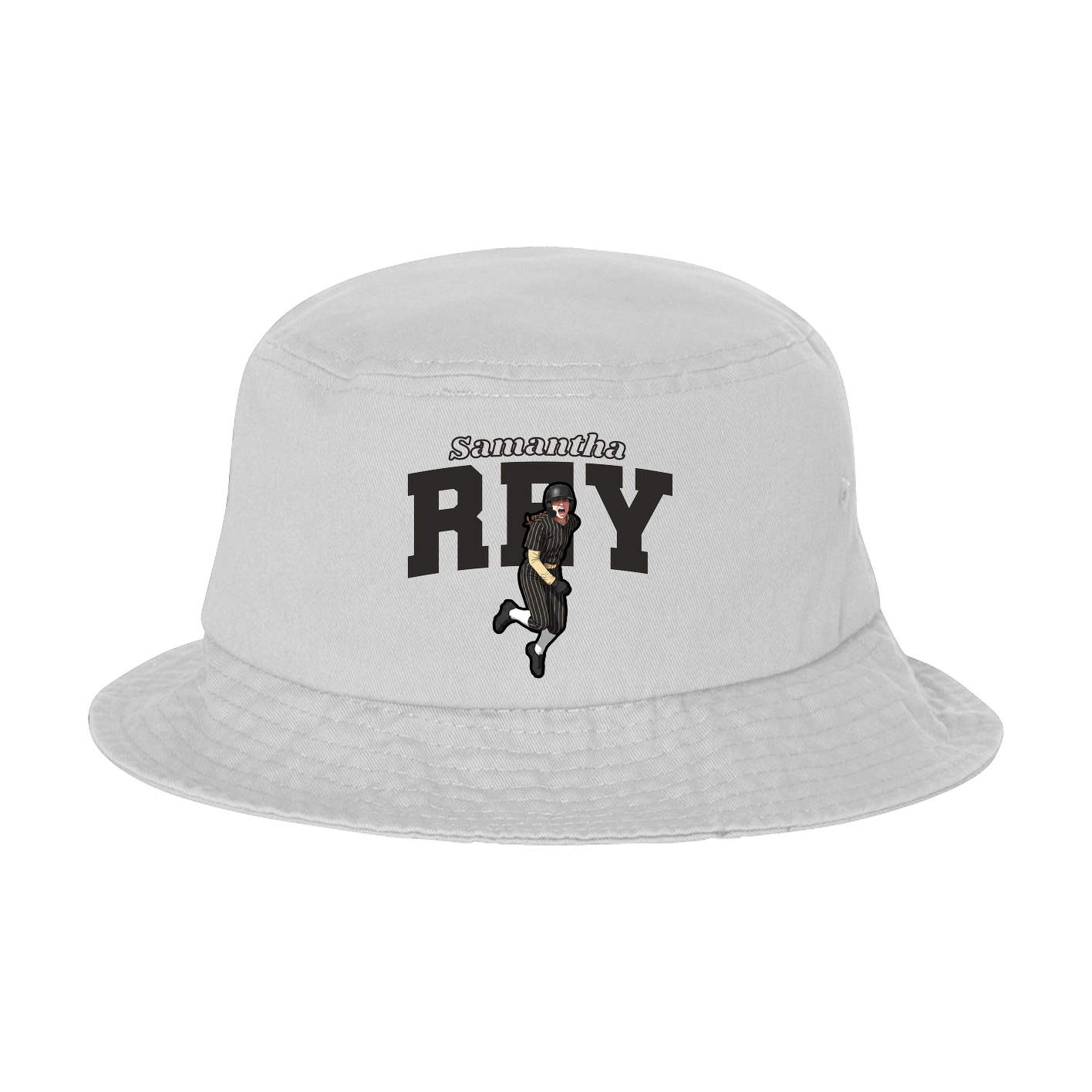 Bucket Cap — Name Arch in White