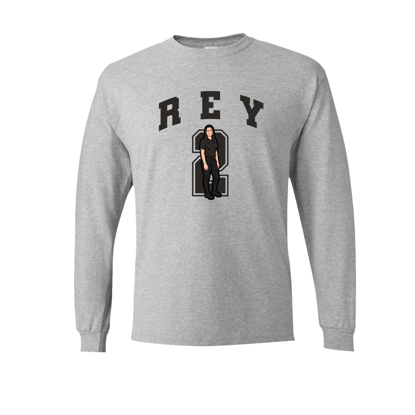 Long Sleeve Tee — Number in Grey