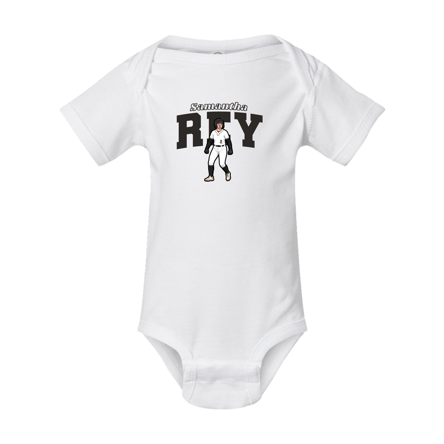 Baby Onesie — Name Arch in White