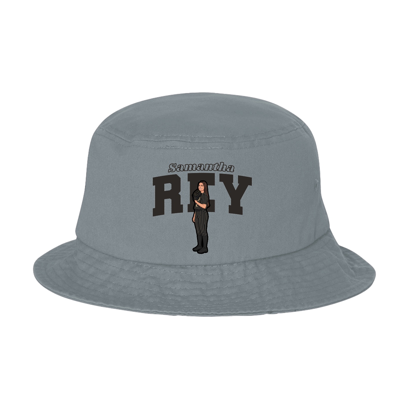 Bucket Cap — Name Arch in Grey