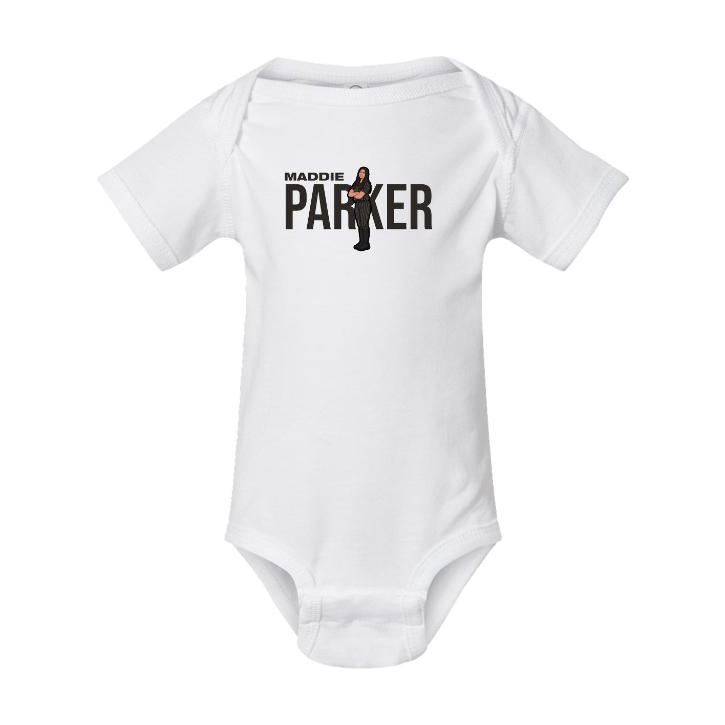 Baby Onesie — Player Name in White