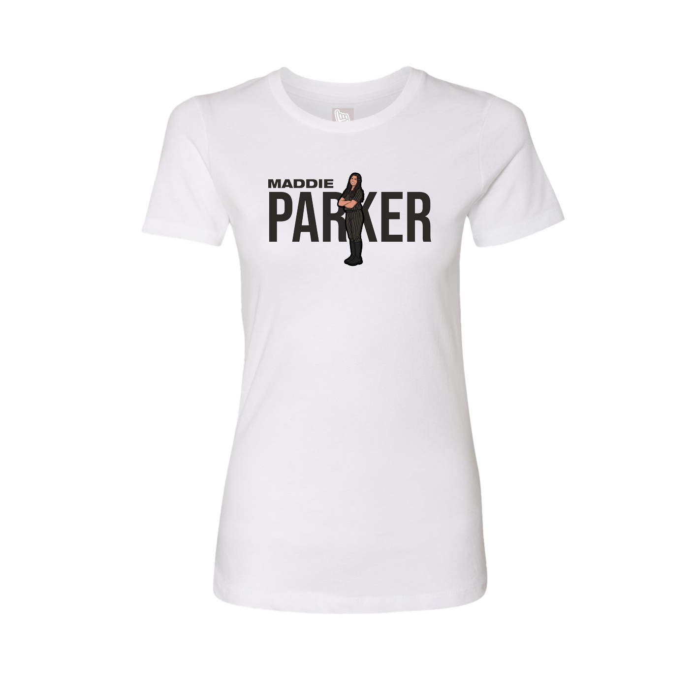 Fitted Women's Tee — Player Name in White