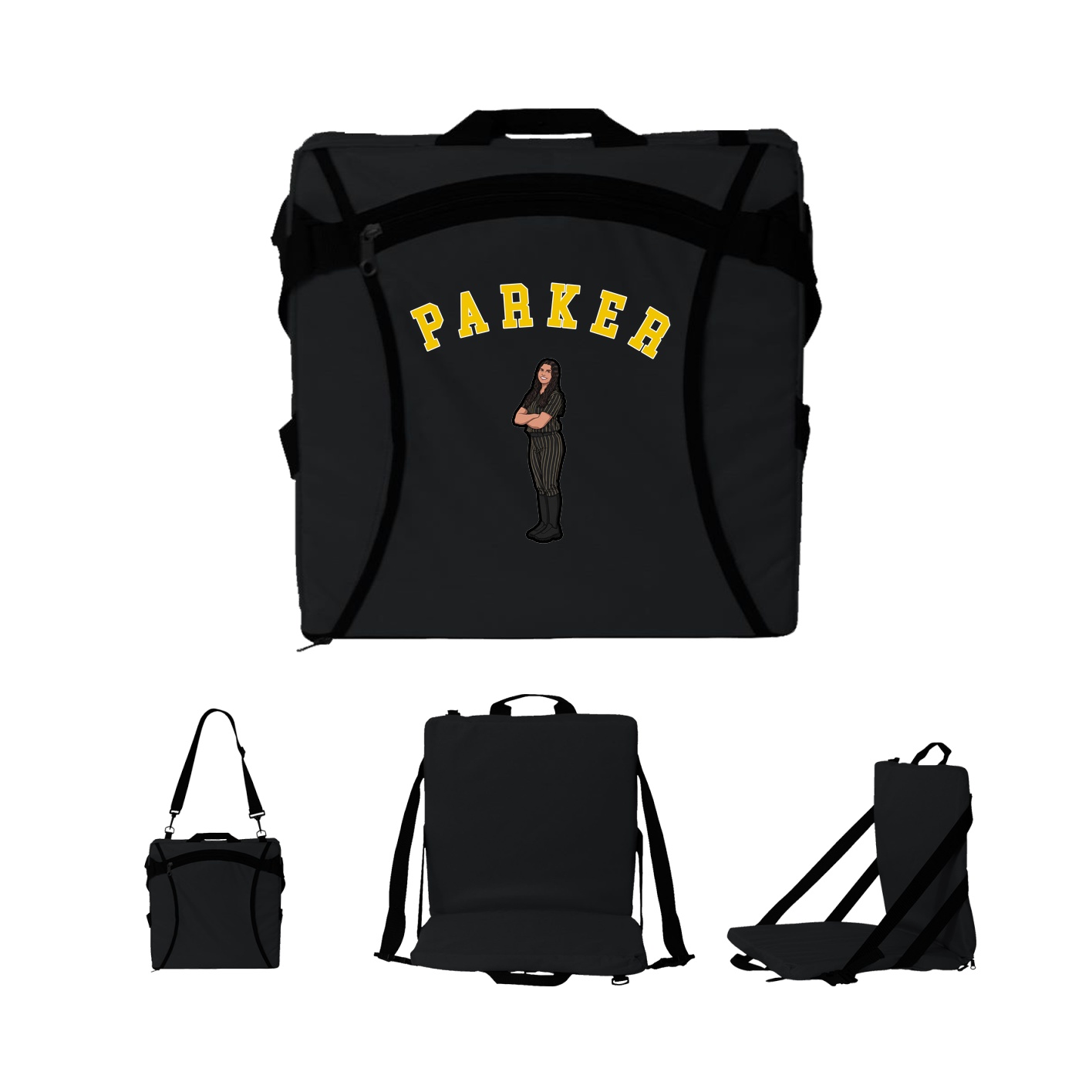 Folding Stadium Seat — Shirsey Arch in Black