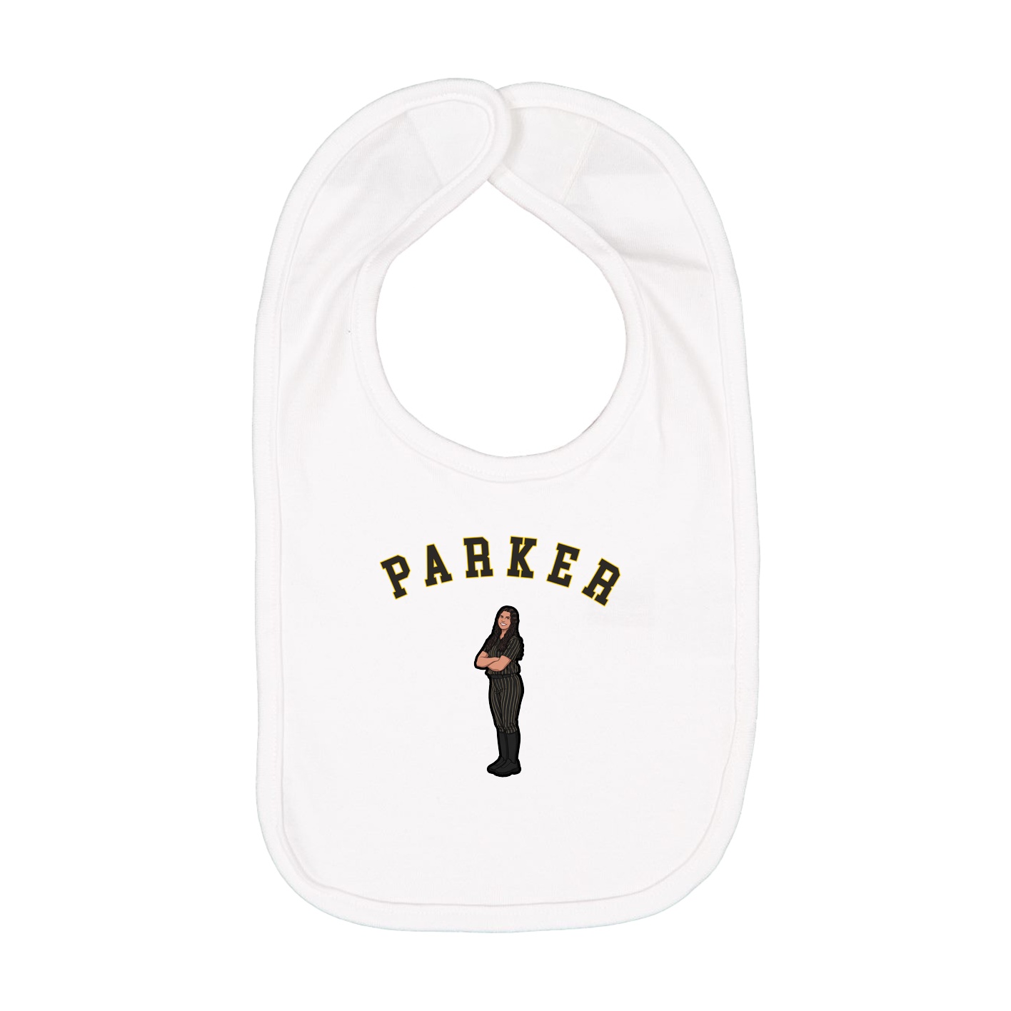 Infant Bib — Shirsey Arch in White