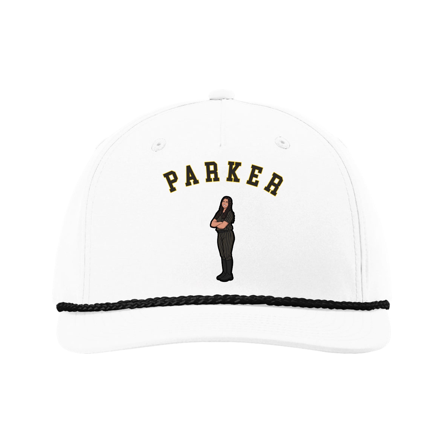 Five-Panel Classic Rope Cap — Shirsey Arch in White