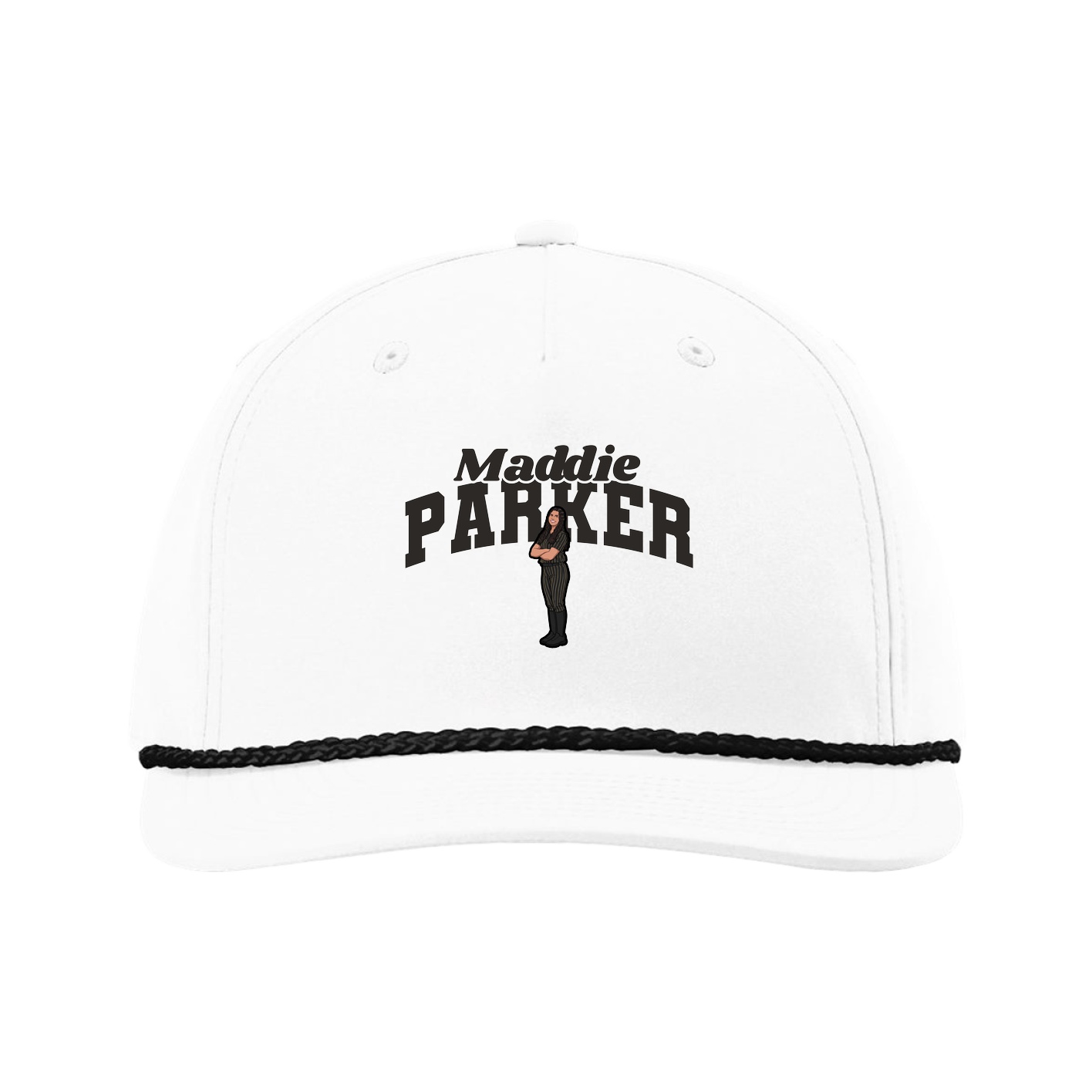 Five-Panel Classic Rope Cap — Signature Arch in White