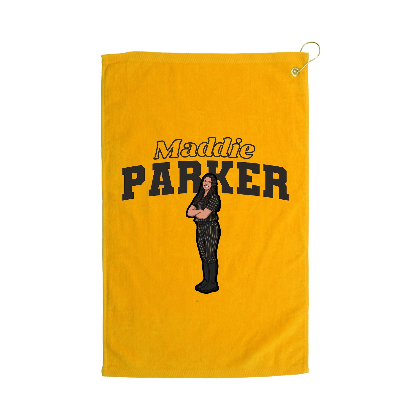 Golf Towel — Name Arch in Gold