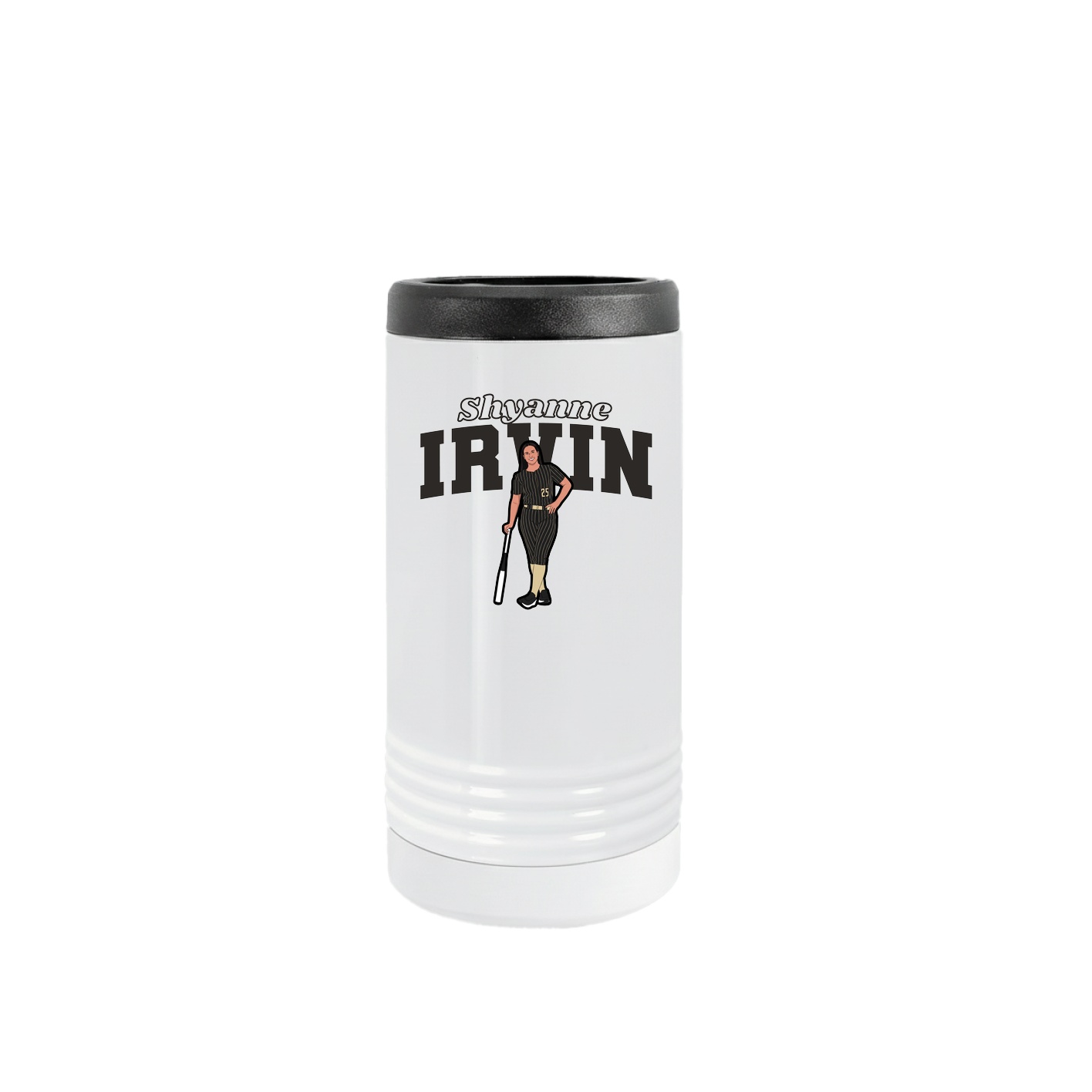 Slim Beverage Holder — Name Arch in White