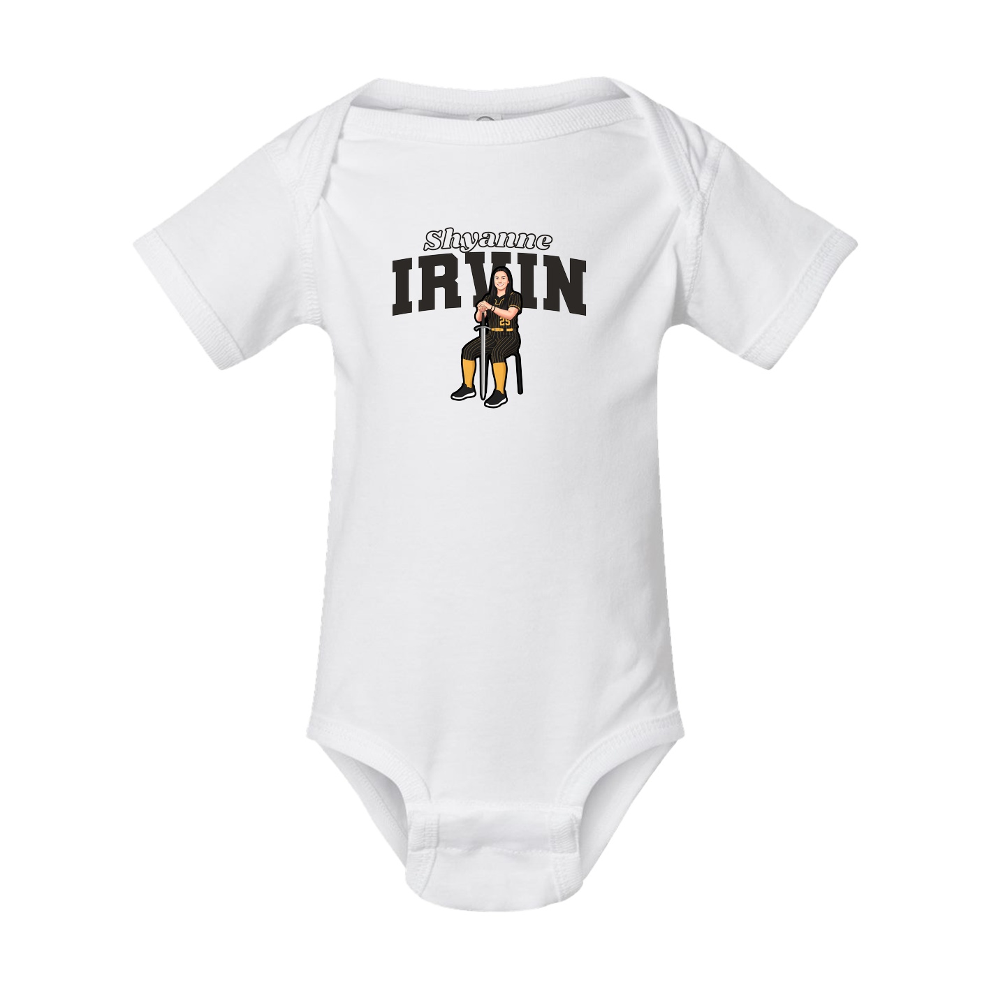 Baby Onesie — Name Arch in White