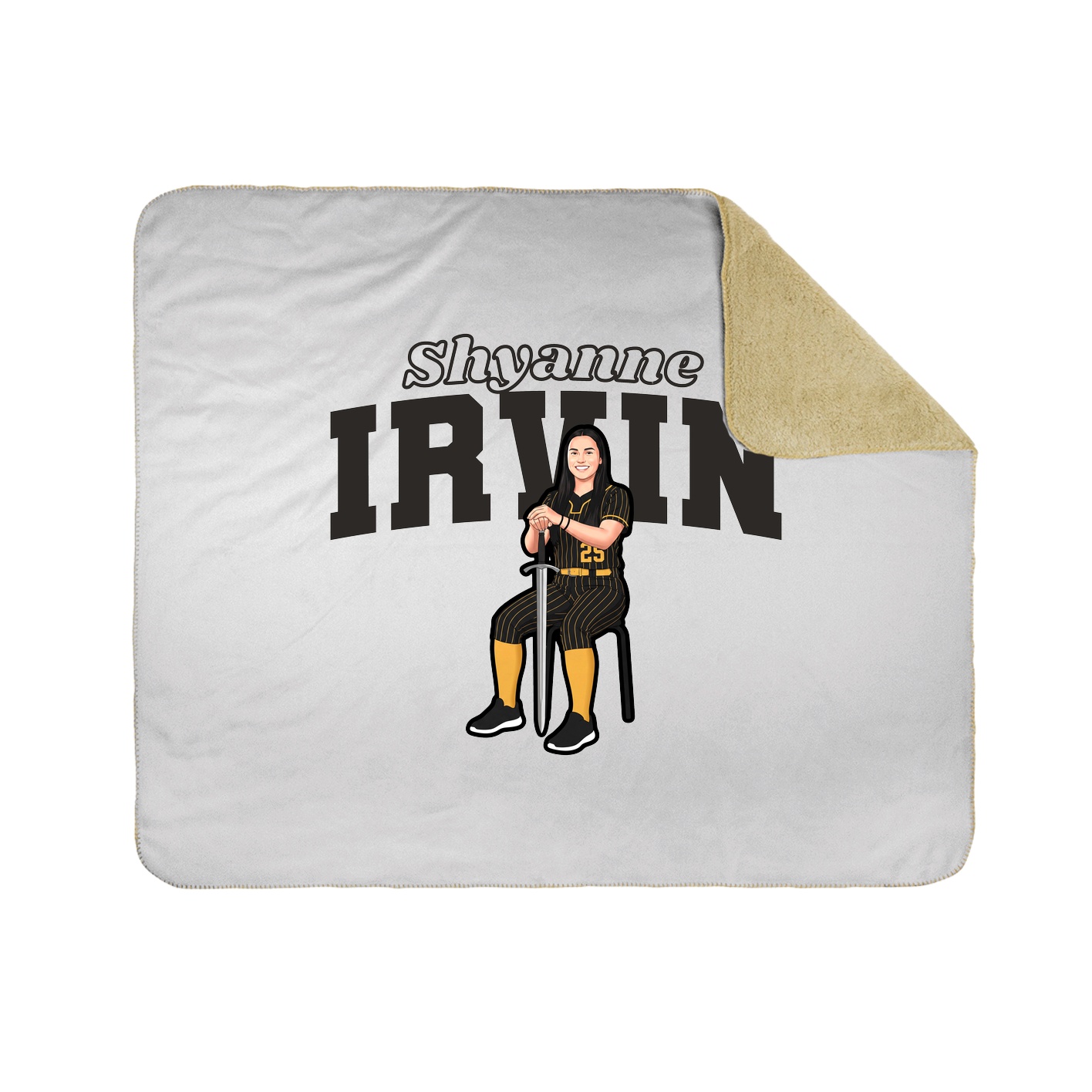 Throw Blanket — Name Arch in White