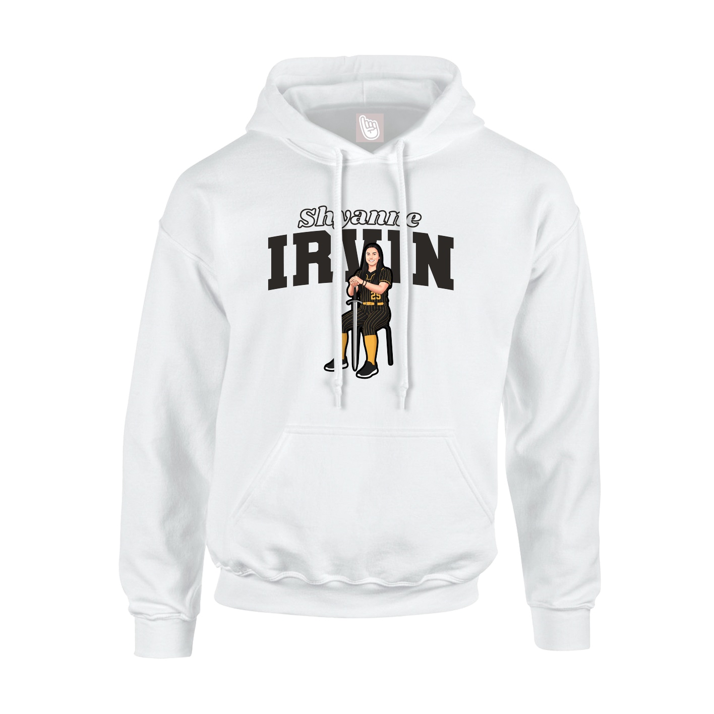Hoodie — Name Arch in White
