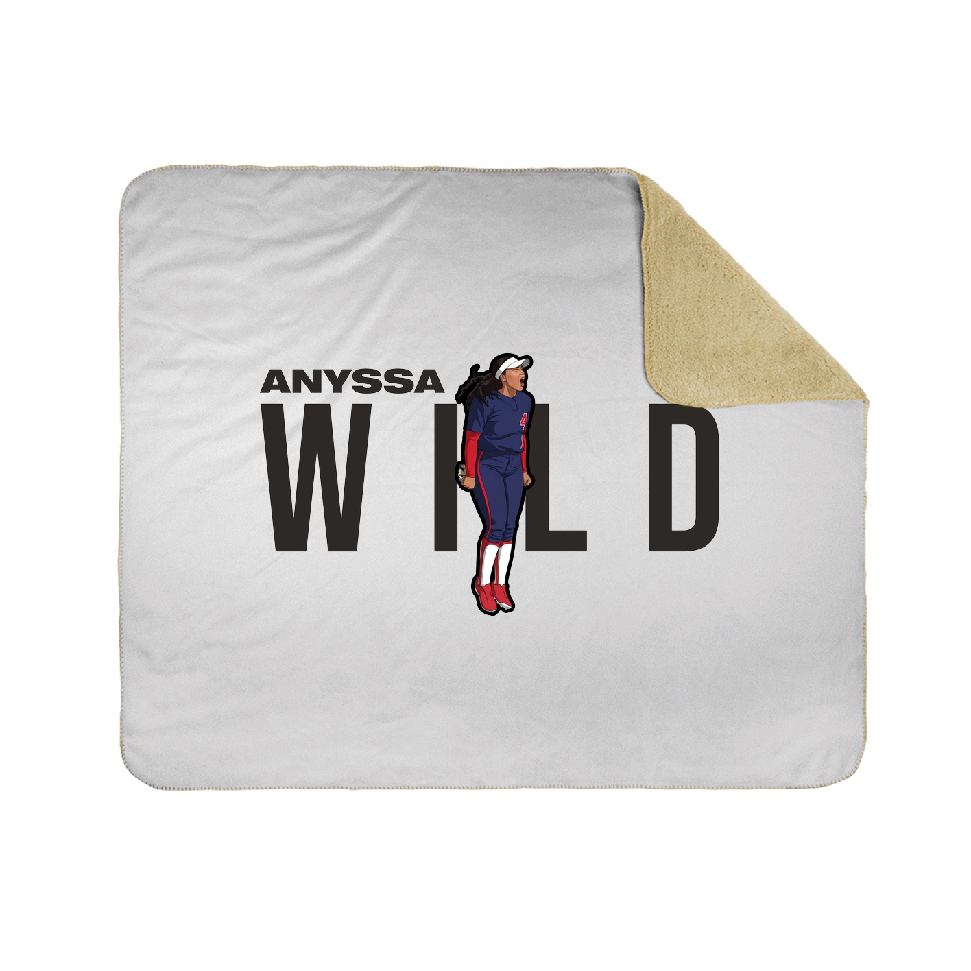 Throw Blanket — Player Name in White