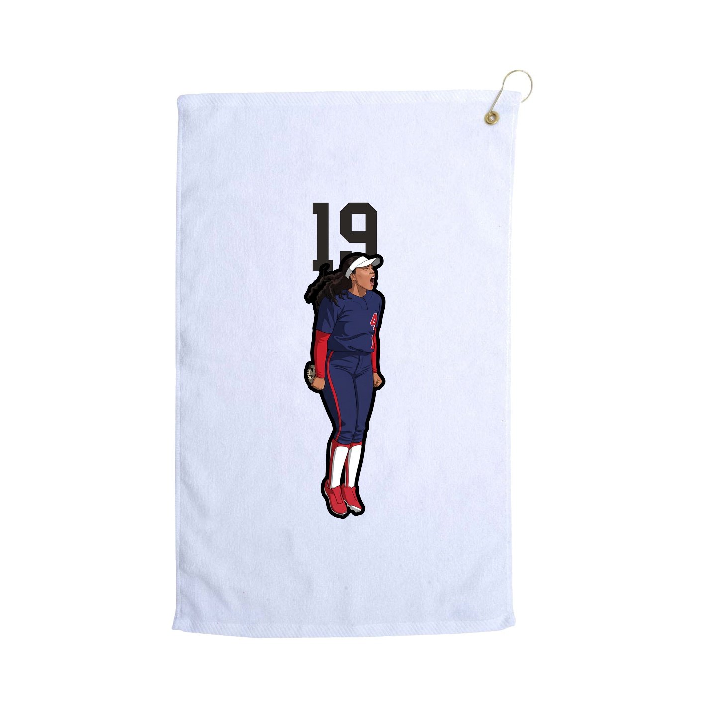 Golf Towel — Number Top in White
