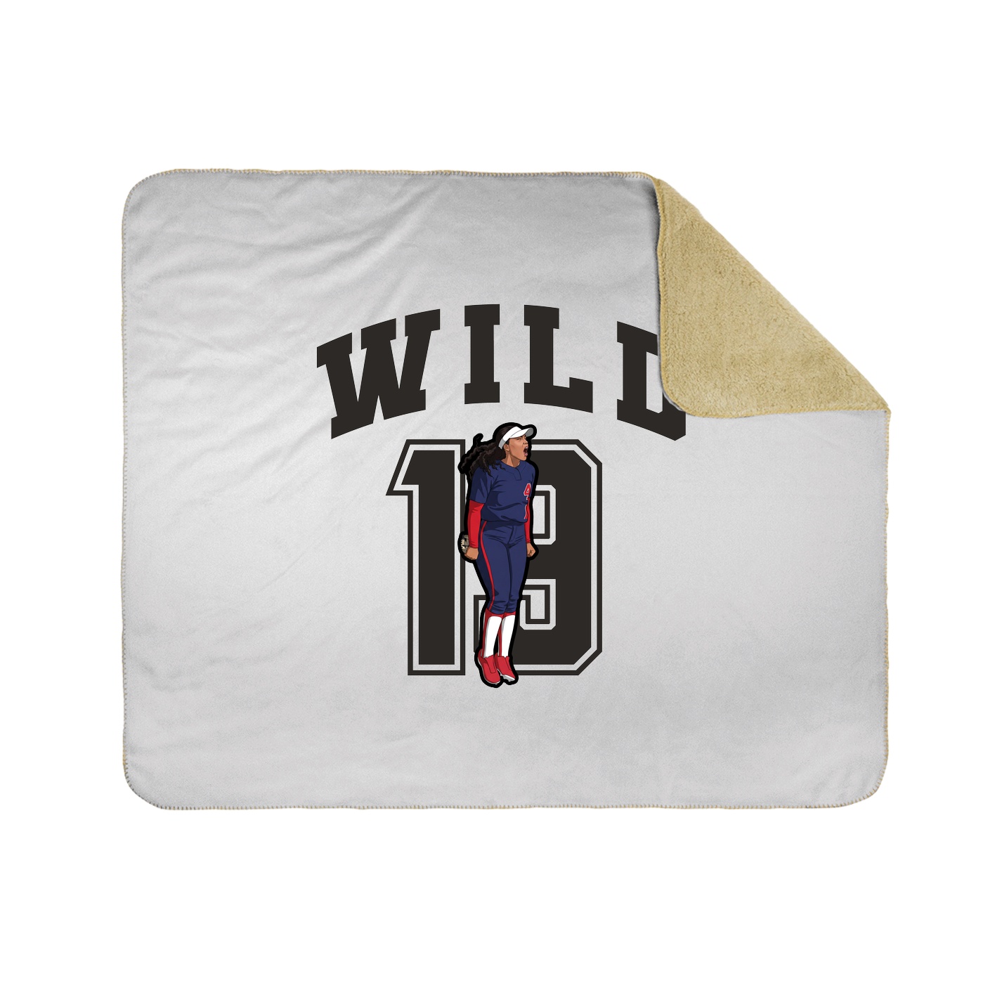 Throw Blanket — Number in White