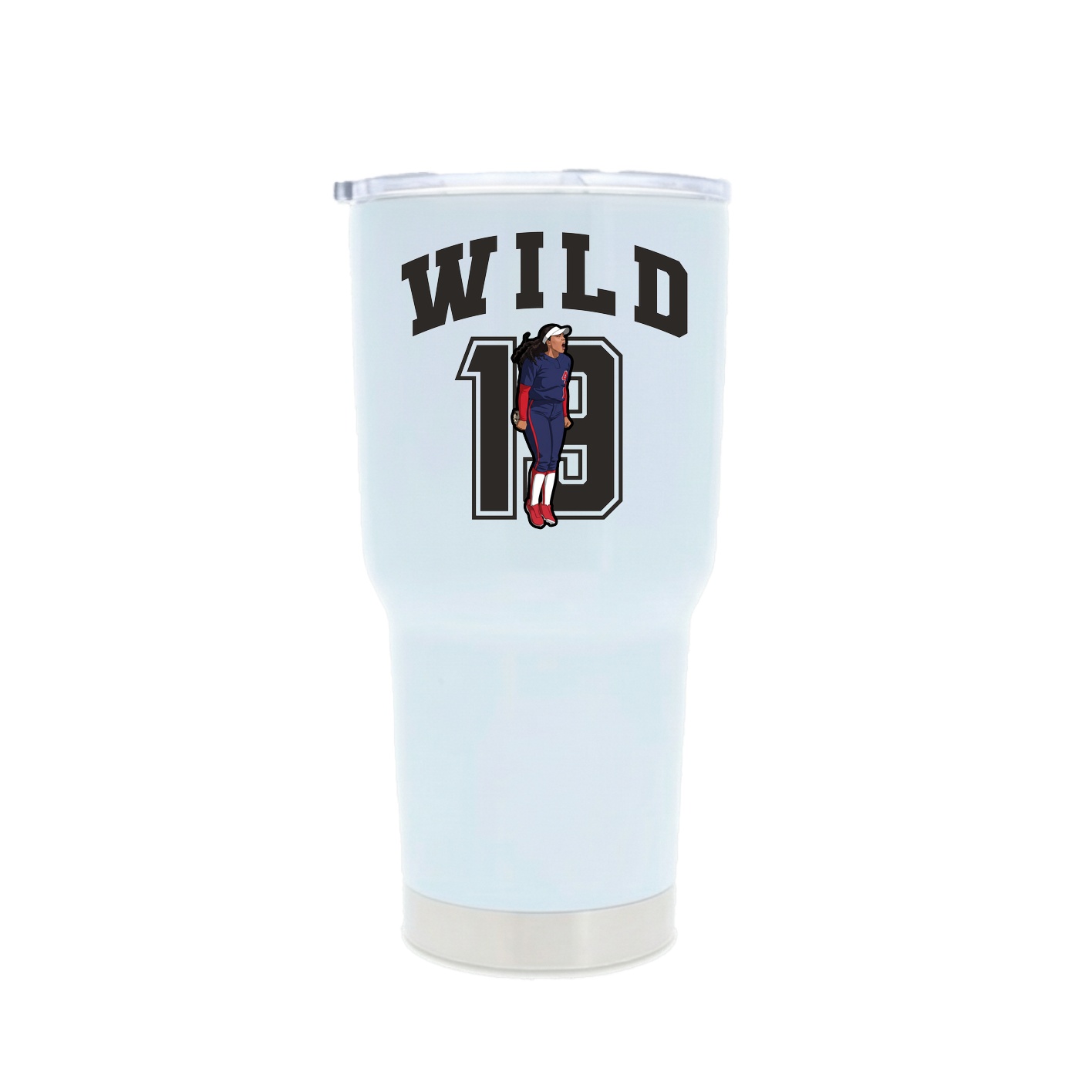 30oz Stainless Steel Tumbler — Number in White