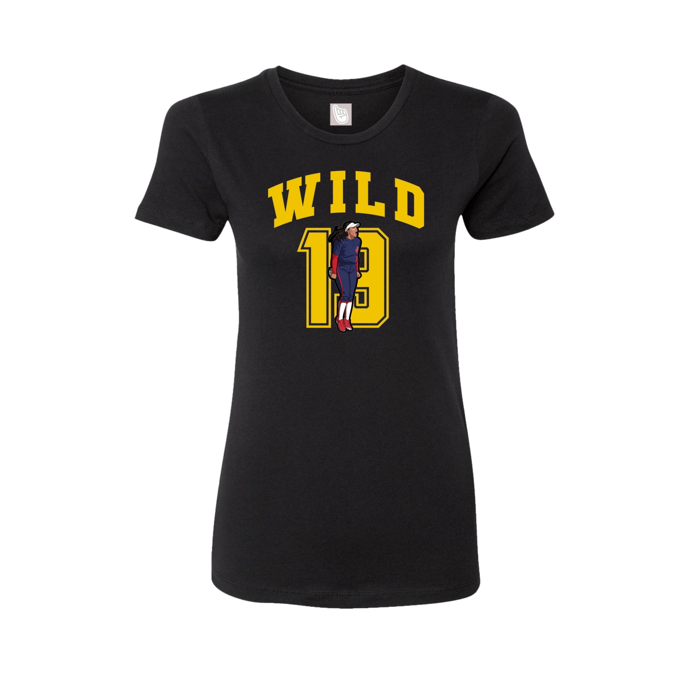 Fitted Women's Tee — Number in Black