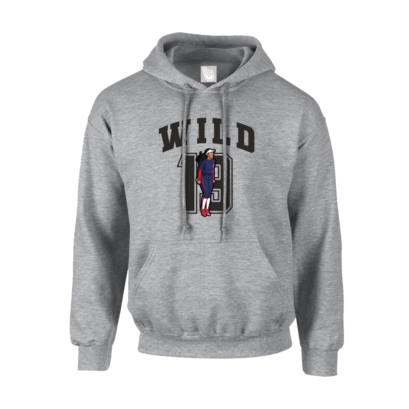 Youth Hoodie — Number in Grey