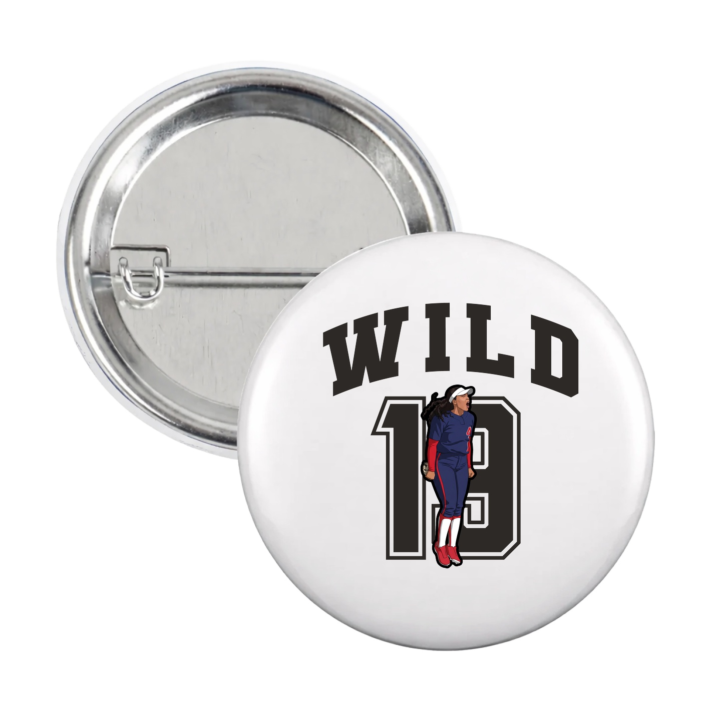 Game Day Button — Number in White