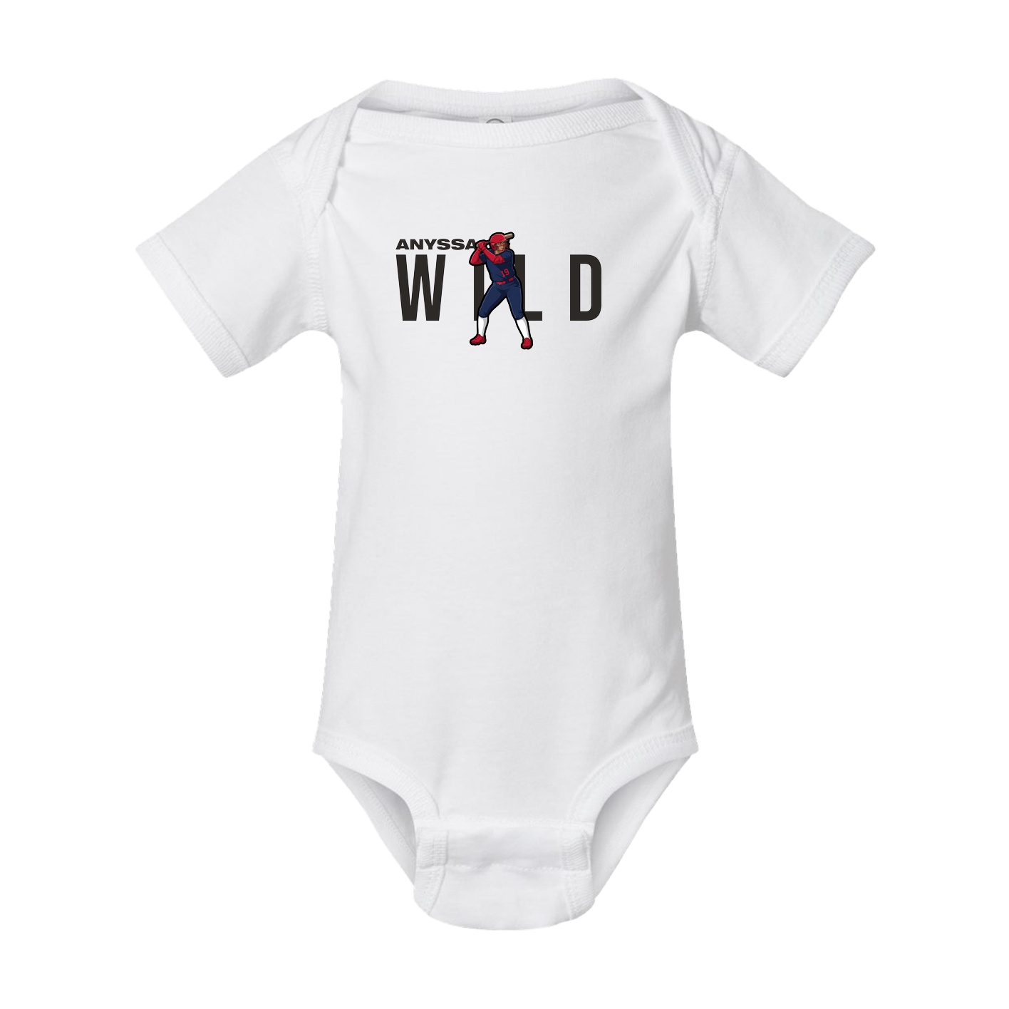 Baby Onesie — Player Name in White