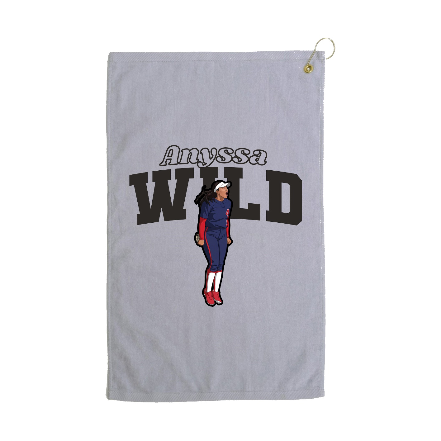 Golf Towel — Name Arch in Grey
