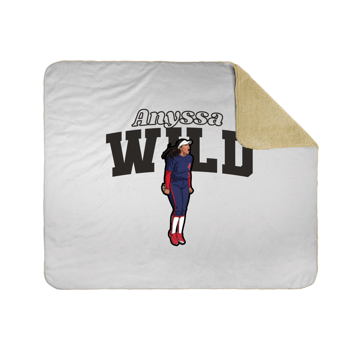 Throw Blanket — Name Arch in White