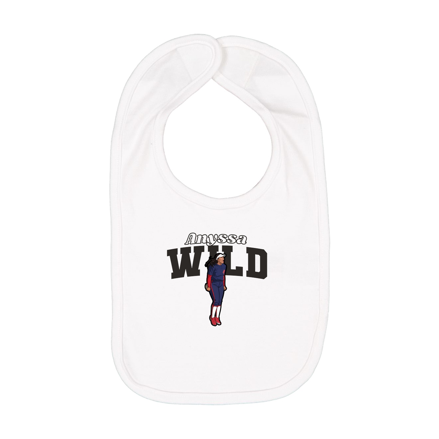 Infant Bib — Name Arch in White