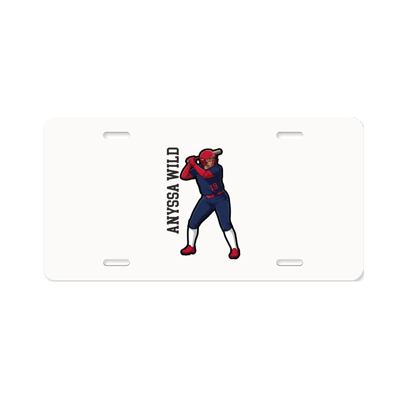 License Plate — Name Vertical in Classic