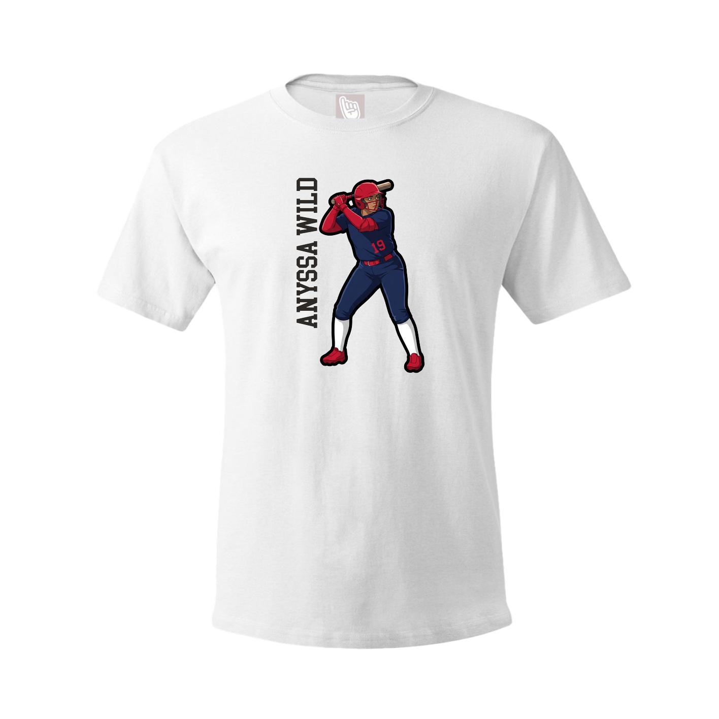 Tee — Name Vertical in White